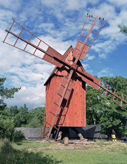 Stockholm Prints: Oland windmill, Skansen, Stockholm, Sweden