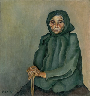 Teal Prints: Old Age, 1927. Creator: Konstantin Bauer