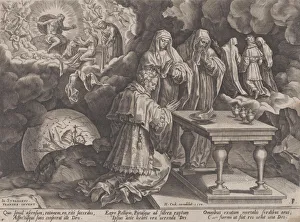 Stradanus Joannes Prints: Old Age and Death, from The Course of Human Life, 1570