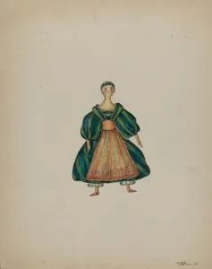 Lutrell Marie Prints: Old American Wooden Doll, 1940. Creator: Marie Lutrell