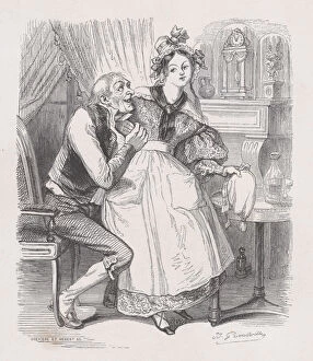 Images Dated 17th August 2021: The Old Bachelor from The Complete Works of Beranger, 1836