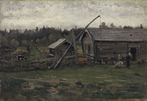 Pulley Prints: Old Barn, Hedmark, 1876. Creator: Gerhard Munthe