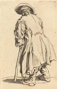 Lame Prints: Old Beggar with One Crutch, c. 1622. Creator: Jacques Callot