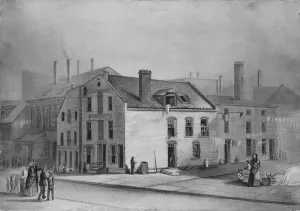 Brewery Prints: Old Brewery, Five Points Mission, New York, 1870. Creator: F. A. Mead