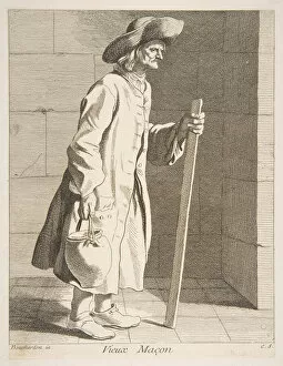 Bricklaying Collection: Old Bricklayer, 1737. Creator: Caylus, Anne-Claude-Philippe de