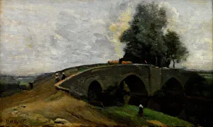 Banks Prints: The old bridge. Artist: Corot, Jean-Baptiste Camille (1796-1875)