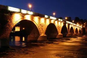 River Tay Prints: Old Bridge at night, Perth, Scotland