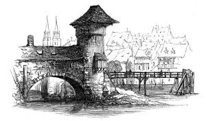 Nurnberg Germany Prints: Old bridge, Nuremberg, 1864. Creator: Unknown
