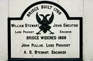 River Tay Collection: Old Bridge sign, Perth, Scotland