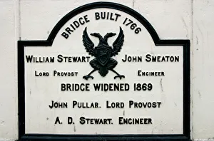 River Tay Prints: Old Bridge sign, Perth, Scotland