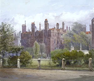 Old Buildings and gardens, Lincolns Inn, London, 1879. Artist: John Crowther