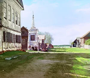 Disrepair Prints: Old chapel on the waterfront in the town of Ostashkov