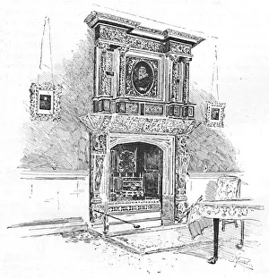 Charterhouse Square Gallery: Old Charterhouse: Mantelpiece in the Masters Lodge, 1886. Artist: Joseph Pennell