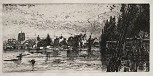 Old Chelsea Church, 1865. Creator: Francis Seymour Haden (British, 1818-1910)