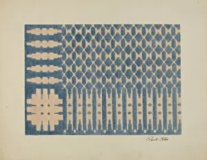Cream Collection: Old Colonial Handwoven Bedspread, c. 1940. Creator: Pearl Gibbo