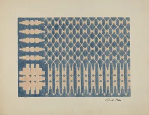 Hand Woven Prints: Old Colonial Handwoven Bedspread, c. 1940. Creator: Pearl Gibbo