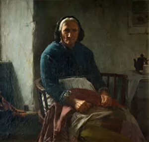 Thinking Gallery: An Old Cornish Woman, 1882-1900. Creator: Walter Langley