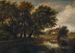 Ashmolean Museum Of Art And Archaeology Collection: Old Cottages on the Brent, looking towards Harrow, 1830. Artist: Patrick Nasmyth