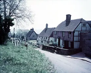 Cottages Prints: Old cottages, School Hill, Burwash, Sussex, c1955. Creator: Arthur Charles Kirby Ware