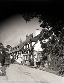 Half Timbered Prints: Old cottages, Shottery, Stratford-upon-Avon