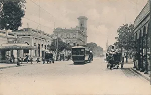 Calcutta Prints: Old Court House Street from the South. Calcutta, c1910. Creator: Johnston & Hoffmann