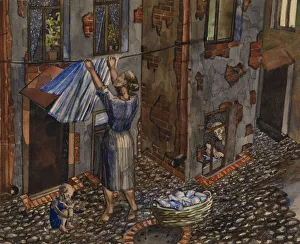 Old Courtyard, 1930. Artist: Evgrafov, Nikolay Ivanovich (1904-1941)