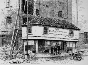Dickensian Gallery: The Old Curiosity Shop near Lincolns Inn Fields, London, c1860 (1911). Artist: Joseph Swain