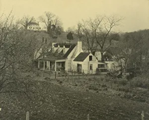 Clapboard Prints: Old Dunbar quarters, Falmouth, old building from hillside