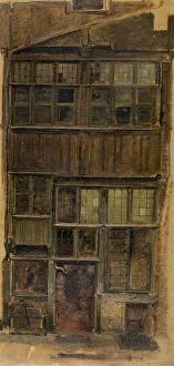 Disrepair Prints: An Old Facade on the Melkmarkt, c1860s. Creator: Jan August Hendrik Leys