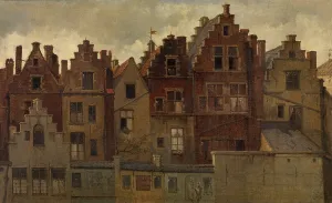 Schaefels Hendrik Frans Prints: Old Facades on the Handschoenmarkt, c1870s. Creator: Hendrik Frans Schaefels