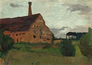 Oil On Paperboard Prints: Old Factory, 1900. Creator: Paula Modersohn-Becker