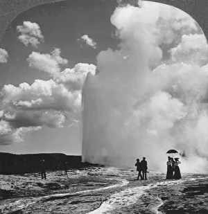 Images Dated 26th January 2008: Old Faithful geyser, Yellowstone National Park, USA, early 19th century.Artist