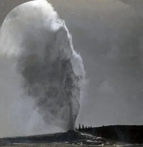 Natural Phenomenon Prints: Old Faithful, Queen of Geysers, Yellowstone National Park, Wyo. U. S