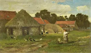 Reid George Prints: Old Farmyard near Stirling, 1868. Creator: George Reid