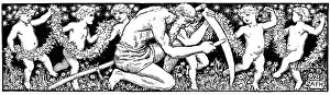 Sharpening Prints: Old Father Time sharpening his scythe, 1891