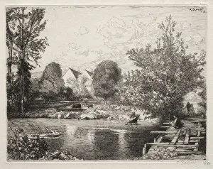 The Old Footbridge, 1915. Creator: Auguste Louis Lepere (French, 1849-1918)