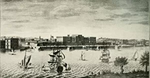 British Government In India Gallery: Old Fort William, from the River, 1754, (1925). Creator: Unknown