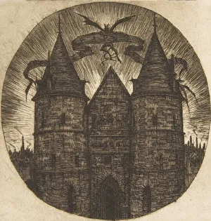 Meryon Prints: The Old Gate of the Palais de Justice, Paris, 1854. Creator: Charles Meryon