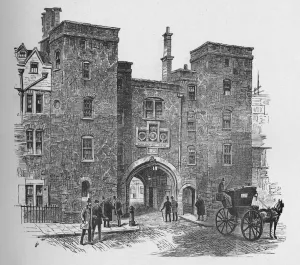 Ward Downey Prints: Old Gateway, Lincolns Inn, 1890