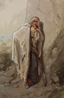 Ragged Prints: Old Gypsy, 1859-1865. Creator: Paul Gavarni