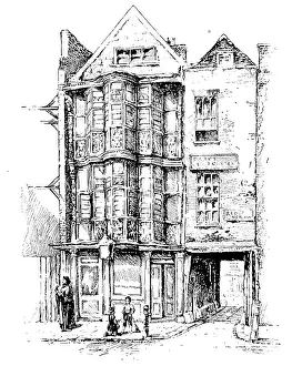 Sir Paul Prints: An old house in the City: the Sir Paul Pindar, Bishopsgate, 1890. Creator: Unknown