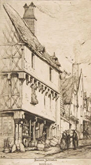 Centre Gallery: An Old House, or The Musicians House, Bourges, 1860. Creator: Charles Meryon
