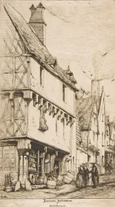 Nuns Prints: An Old House, or The Musicians House, Bourges, 1860. Creator: Charles Meryon