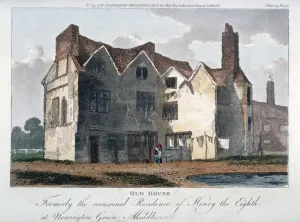 Hackney Prints: Old house, formerly the occasional residence of Henry VIII at Newington Green
