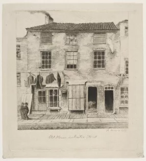 Old House in Rector Street (from Scenes of Old New York), 1870. Creator: Henry Farrer