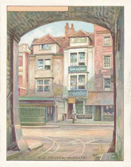 Wd Ho Prints: Old Houses, Aldgate, 1929