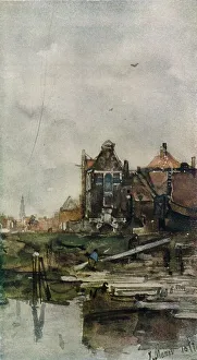 Old Houses, Amsterdam, c1870. Artist: Jacob Henricus Maris