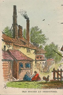 Chimneys Prints: Old Houses at Brentford, 19th century? Creator: Unknown