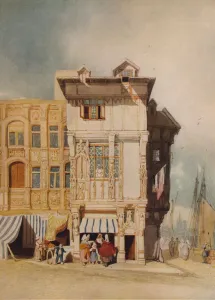 Cotman Prints: Old Houses, with Figures, c1836. Artist: John Sell Cotman