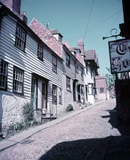 Timber Prints: Old houses in Mermaid Street, Rye, Sussex, c1955. Creator: Arthur Charles Kirby Ware